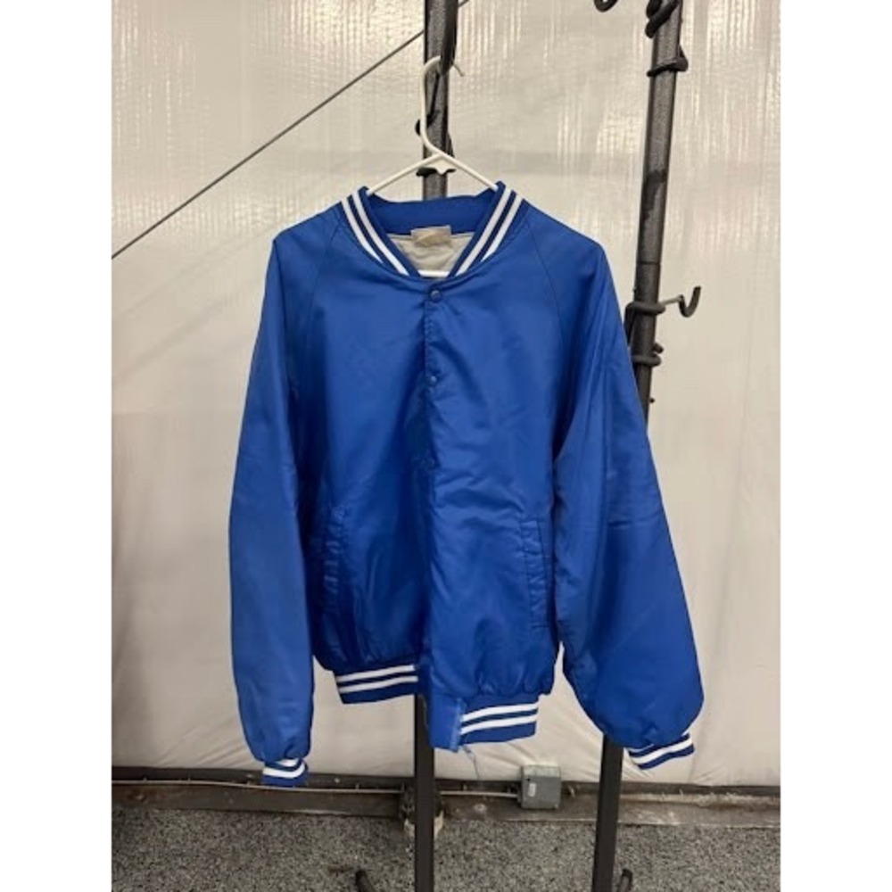 Vintage Hartwell Jacket Mens Large Blue Satin Bomber Varsity Lattimores USA Made